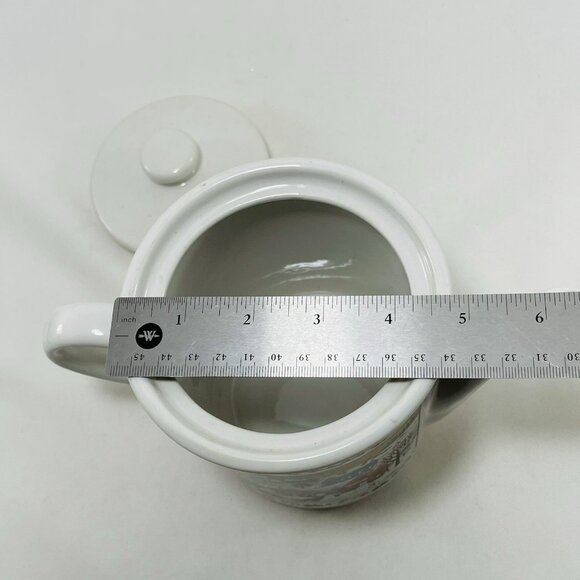 Vintage Russ Christmas Teapot Pot Jug Jar Pitcher Village Town Snow Winter 9690 - Picture 8 of 12